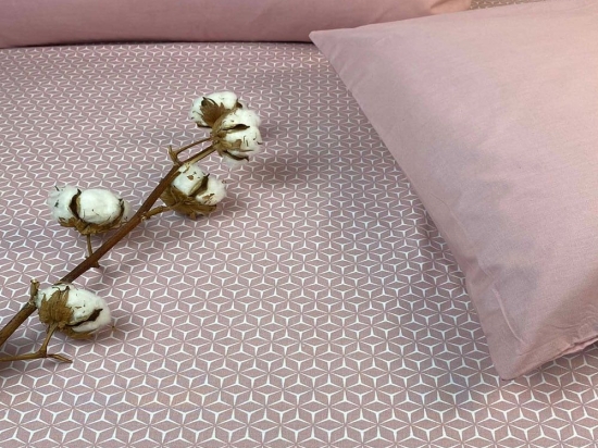 Σεντόνι Lidia 8434 (Σετ 2τμχ) Dusty Rose Astron Μονό 175x260cm 100% Βαμβάκι