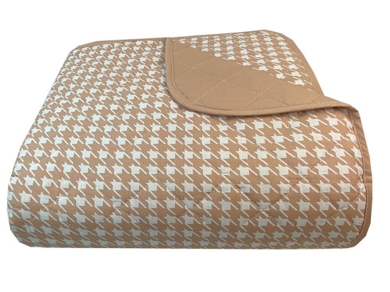 Κουβερλί Pied De Poule 8444 Beige Astron Μονό 160x240cm 100% Βαμβάκι