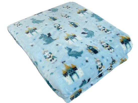 Κουβέρτα Παιδική Βελουτέ Dragon Knight Blue Astron Μονό 160x220cm Πολυέστερ