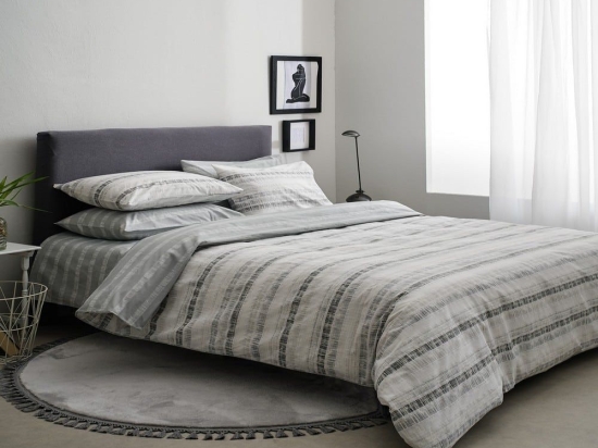 Σεντόνια Irene-1 Με Λάστιχο (Σετ 3τμχ) Grey Vesta Home Μονό 100x225cm 100% Βαμβάκι