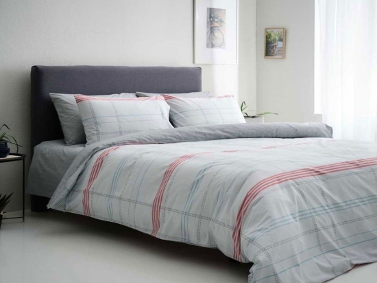 Παπλωματοθήκη Valeria-1 (Σετ 3τμχ) Grey Vesta Home Υπέρδιπλο 230x240cm 100% Βαμβάκι