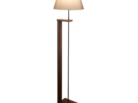 Φωτιστικό δαπέδου Lumino pakoworld Ε27 ivory-καρυδί Φ38x150εκ