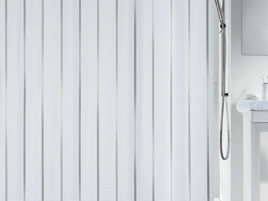Κουρτίνα Μπάνιου Vento 02141.001 180Χ200cm Silver 180Πx200Υ Πολυέστερ