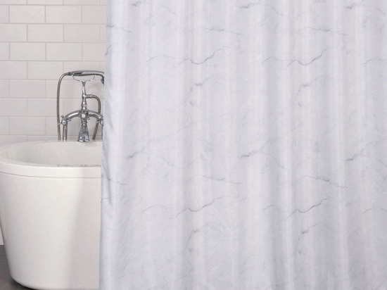 Κουρτίνα Μπάνιου Marmaro 02332.001 180Χ200cm White-Grey 180Πx200Υ Πολυέστερ