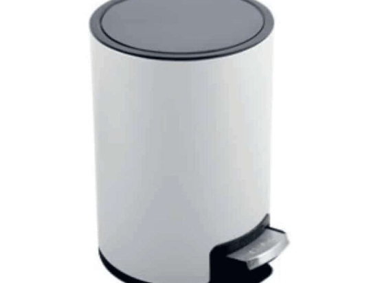 Κάδος Απορριμμάτων Μεταλλικός Riku 5Lt 05394.001 25x20x30cm White Μέταλλο
