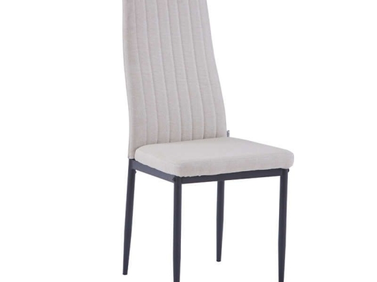 Καρέκλα 1001 42.5x44x96.5cm Beige Σετ 4τμχ Μέταλλο,Ύφασμα