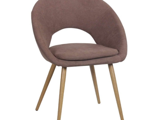 Πολυθρόνα C-905 63x58x85cm Brown Σετ 2τμχ Μέταλλο,Ύφασμα