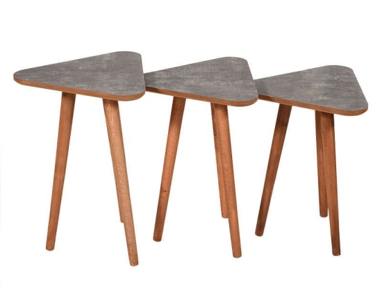 Ζιγκόν Σετ 3Τμχ Triangle April 37x34x52cm Dark Brown 835-92-099