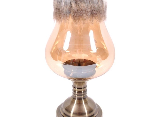 Κηροπήγιο 0025-18-020 1514-L 31cm Gold Μέταλλο,Γυαλί