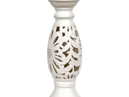 Κηροπήγιο 028-91-060 31cm 14148 Beige Κεραμικό