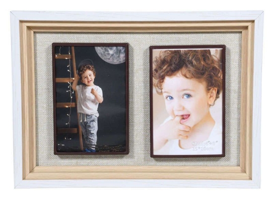 Κορνίζα 373-91-900 2 Θέσεων 20x30 8266-2 Beige Ξύλο