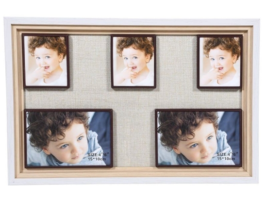 Κορνίζα 5 Θέσεων 373-91-902 25x40 8266-5 Beige Ξύλο