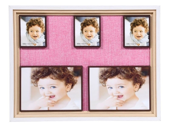 Κορνίζα 5 Θέσεων 373-91-907 30x40 8266-5 Pink Ξύλο