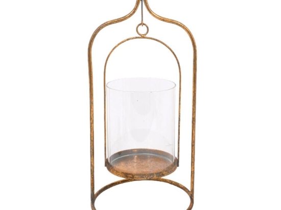 Φανάρι 373-92-016 Bird 41x20x13,5cm Rust Μέταλλο,Γυαλί