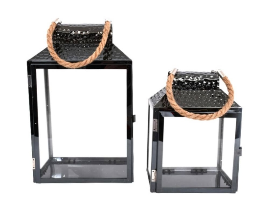 Φανάρια Σετ 2τμχ 373-92-203 YS18001 26x17x42 Black Μέταλλο