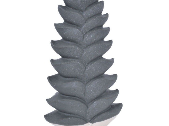 Βάζο Διακοσμητικό Σχ. Φύλλα 40cm Grey 1-0027-82-003 Etiquette Κεραμικό