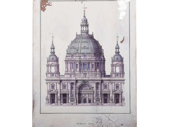 Πίνακας "Berlin Dom" 40x2.7x30cm Beige-Brown 1-159-92-005 Etiquette Κάθετοι Ξύλο