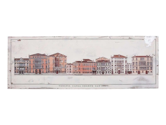 Πίνακας "Venesia Canal" 120x3.5x40cm Beige-Brown 1-159-92-002 Etiquette Οριζόντιοι Ξύλο