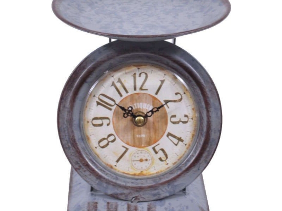 Ρολόι Επιτραπέζιο "Vintage Scale" 14x16x17,5cm Grey 1-125-82-308 Etiquette Μέταλλο