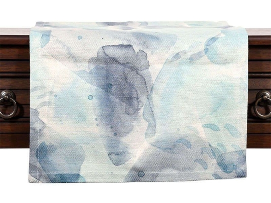 Τραβέρσα "Κύμα" Light Blue-Blue Etiquette 35X137 Ύφασμα