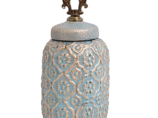 Βάζο 8187703 373-121-661 13x13x29cm Veraman-Gold Κεραμικό