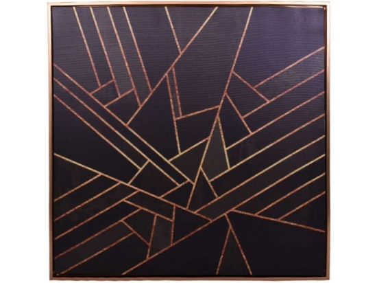 Κάδρο Black Theme EF095-16 373-92-043 60x3x60cm Black-Gold Τετράγωνοι Πλαστικό