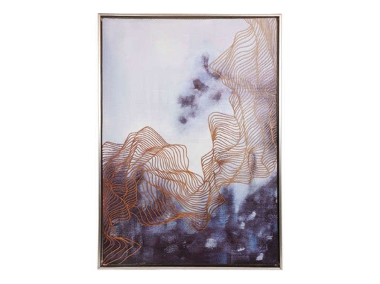 Κάδρο Nebula 373-00-470 50x3x70cm Gold-Blue Κάθετοι Καμβάς
