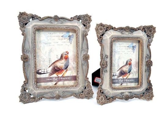 Κορνίζα BC16234-W 266-17-033 10x15cm Antique Grey Πολυέστερ