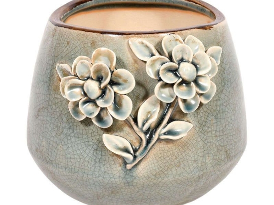 Μπολ Διακοσμητικό 1775 0035-91-033 16x16x13,5cm Antique Light Blue Κεραμικό
