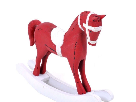 Άλογο Διακοσμητικό 373-82-623 23cm Red Ξύλο