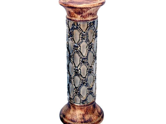 Κηροπήγιο YSD543C 25εκ 056-17-133 25cm Brown-Grey Κεραμικό
