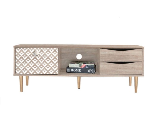 Έπιπλο Τηλεόρασης Home 271-121-029 120x40x45cm Sonοma Μελαμίνη,Μέταλλο