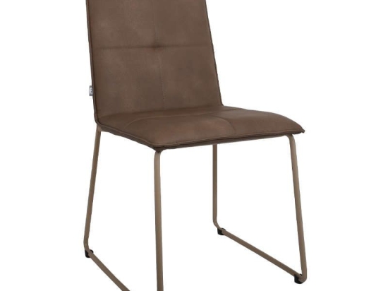 Καρέκλα 928 617-00-070 47x56x88cm Beige Σετ 2τμχ Μέταλλο,Τεχνόδερμα