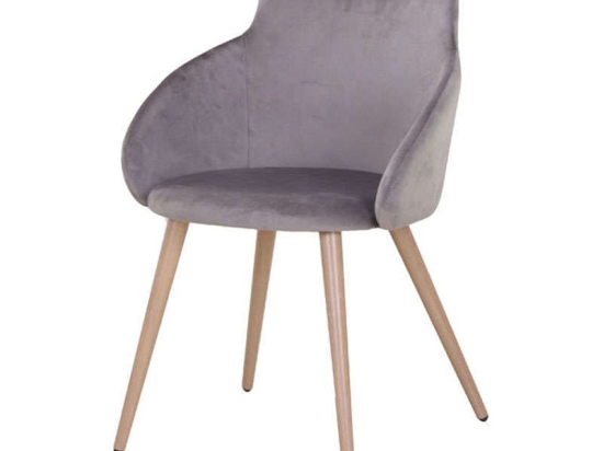 Καρέκλα C-868 617-27-023 55x55x80cm Grey Σετ 2τμχ Μέταλλο,Ύφασμα