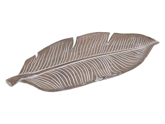 Πιατέλα Διακοσμητική Banana Leaf 1-272-00-086 25x11x3cm Silver Etiquette Πολυρεσίνη