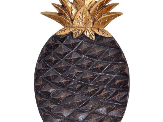 Πιατέλα Διακοσμητική Ανανάς 1-272-82-030 12x19x3cm Brown-Bronze Etiquette Πολυρεσίνη