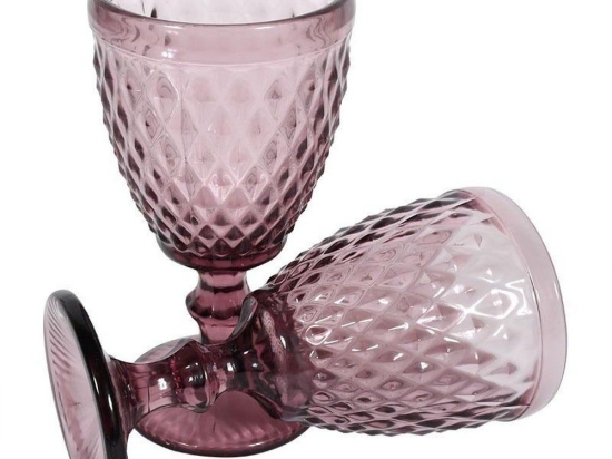 Γυάλινα Ποτήρια Νερού Σετ 6 Τμχ Pink 373-91-100 Γυαλί