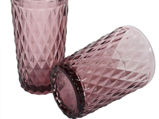Γυάλινα Ποτήρια Σωλήνα Σετ 6 Τμχ Pink 373-91-104 Γυαλί