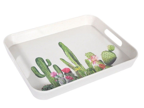 Δίσκος Σερβιρίσματος Κάκτοι 1-373-91-120 Bamboo White-Green Etiquette Πλαστικό