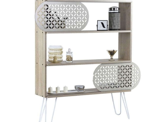 Βιβλιοθήκη-Ραφιέρα Elmira 891-221-009 117x25x94cm Oak-White