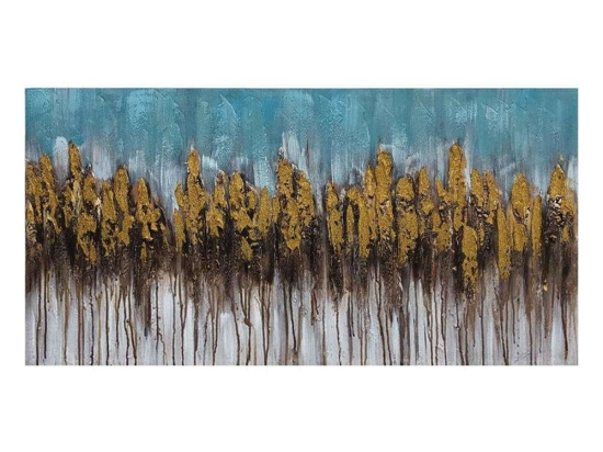 Πίνακας Καμβάς Gold Forest 148-221-110 120x2,8x60cm Multi Πανοραμικοί Καμβάς