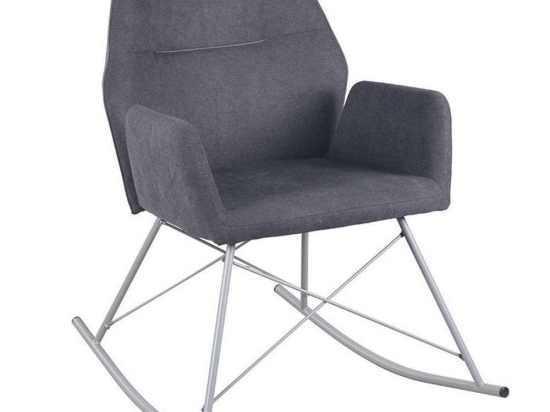 Πολυθρόνα Κουνιστή 617-91-057 60x82x88cm Grey Μέταλλο,Ύφασμα