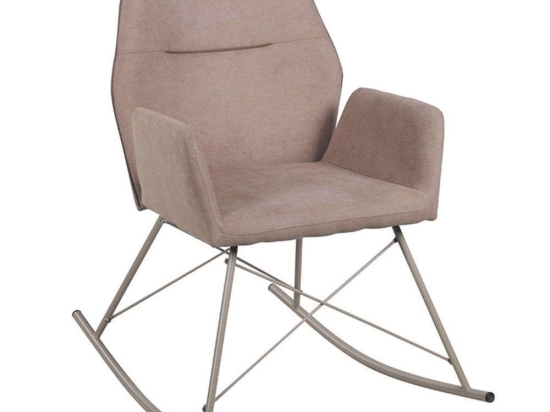 Πολυθρόνα Κουνιστή 617-91-058 60x82x88cm Beige Μέταλλο,Ύφασμα