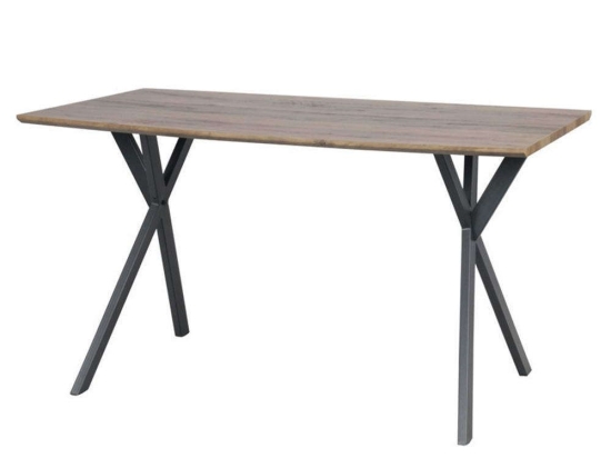 Τραπέζι 617-92-065 140x80x76cm Natural-Black Mdf,Μέταλλο