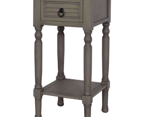 Τραπεζάκι Βοηθητικό Με Συρτάρι Classic 270-91-032 36x36x72cm Grey