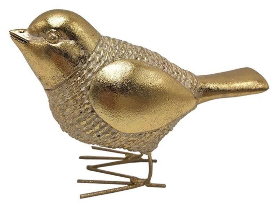 Διακοσμητικό Πουλί 279-221-149 11,5x5,5x9cm Gold Πολυρεσίνη