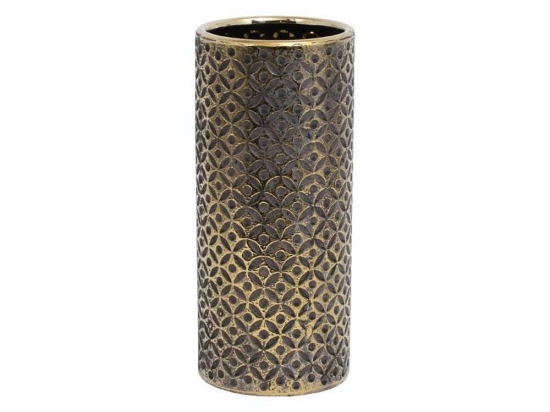 Βάζο Κεραμικό 0024-122-124 25cm Brown-Gold Κεραμικό
