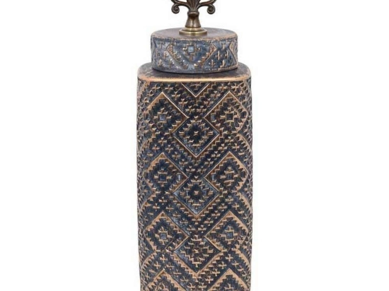 Βάζο Κεραμικό 08-122-191 14x14x45cm Grey-Bronze Κεραμικό