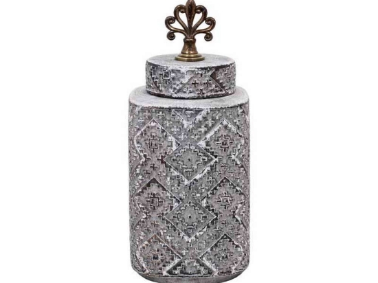 Βάζο Κεραμικό 08-122-195 36cm Grey Κεραμικό