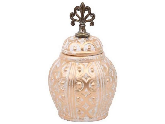 Βάζο Κεραμικό 08-122-211 15x13x26cm Beige-Gold Κεραμικό